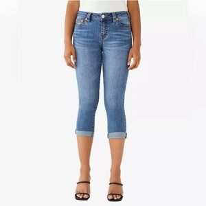 True Religion Women's Light Blue Cropped Skinny Jeans